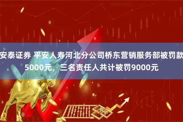 安泰证券 平安人寿河北分公司桥东营销服务部被罚款5000元，三名责任人共计被罚9000元