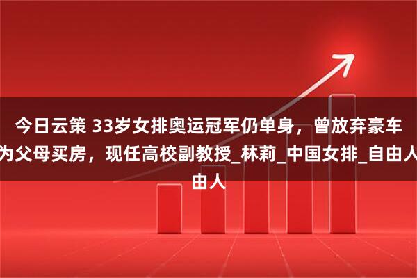 今日云策 33岁女排奥运冠军仍单身，曾放弃豪车为父母买房，现任高校副教授_林莉_中国女排_自由人