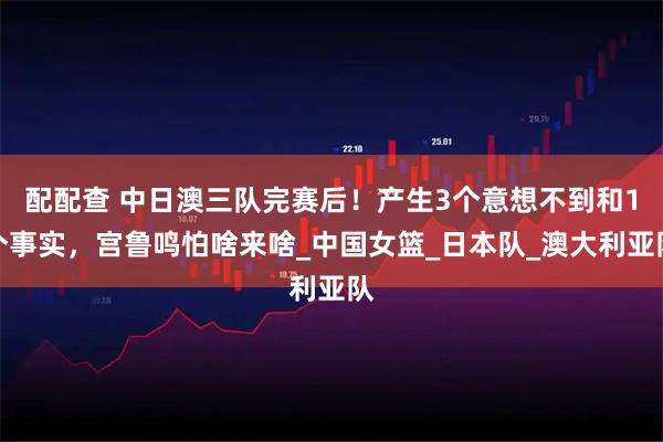 配配查 中日澳三队完赛后！产生3个意想不到和1个事实，宫鲁鸣怕啥来啥_中国女篮_日本队_澳大利亚队